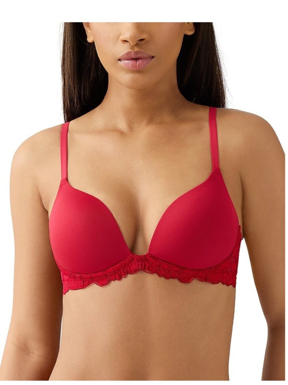 B.tempt'd by Wacoal Feeling Famous Wire Free Push Up Bra Red 34A NWT